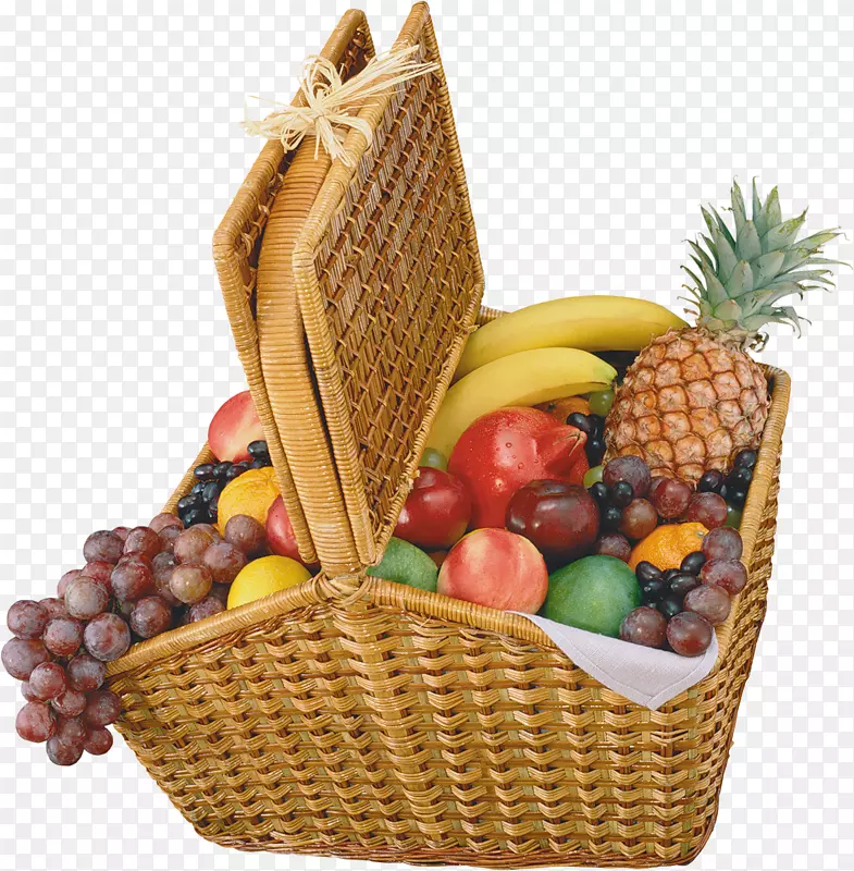 剪贴画水果食品礼品篮-水果篮