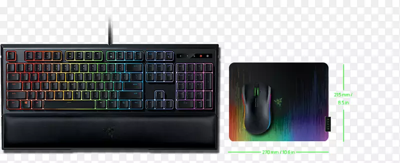 电脑鼠标电脑键盘Razer sphex v2彩色硬件/电子鼠标垫Razer公司。-激光弹270
