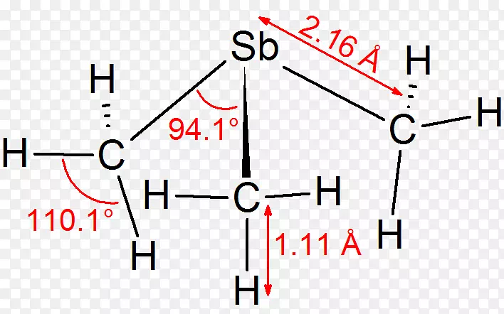 含三个或四个碳原子的三甲基锑甲基化合物分子