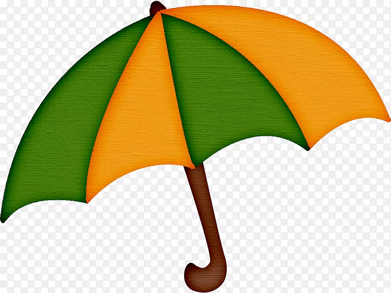 雨伞剪贴画绿色黄色形象-雨伞