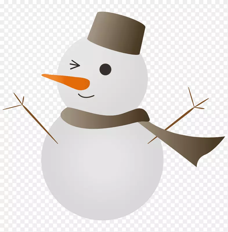 雪人插图设计剪贴画圣诞日雪人
