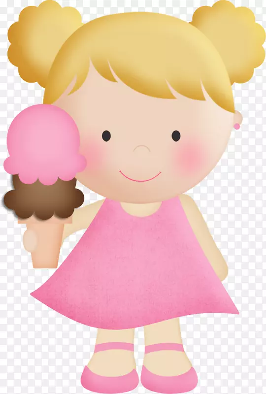 娃娃剪贴画冰淇淋形象-桂花