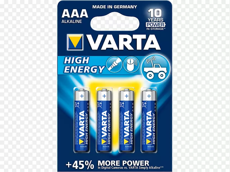AAA电池VARTA电动电池碱性电池可充电电池碱性