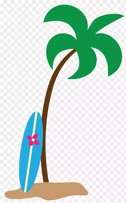 插画夏威夷棕榈树png图片图形-北桃金娘海滩