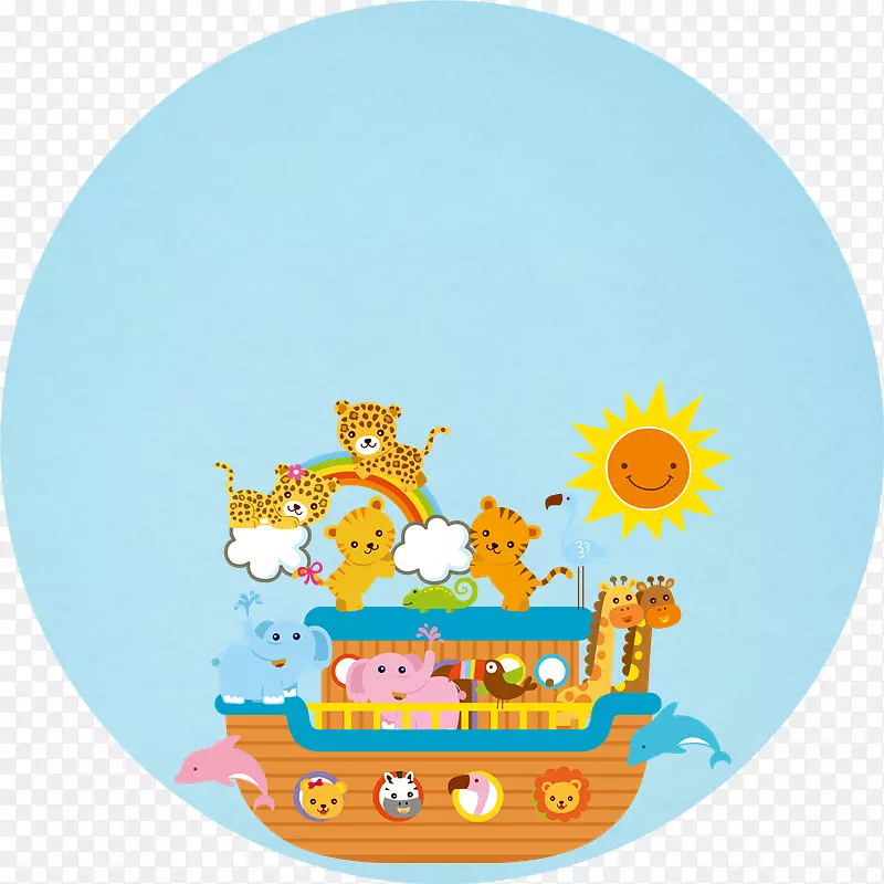 约翰方舟，诺亚方舟，婴儿，淋浴，动物插图-孩子