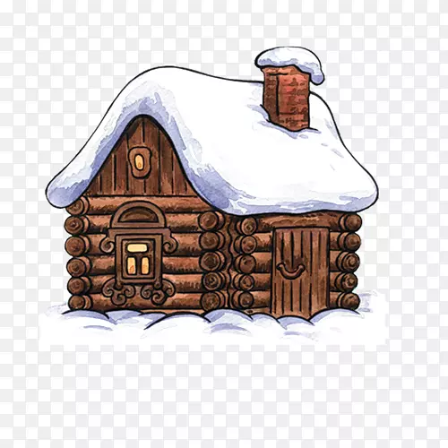 剪贴画圣诞小屋插图图片-圣诞小屋