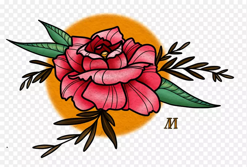 花卉设计插图切花玫瑰家族粉