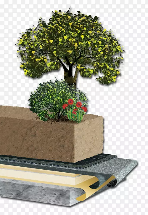盆栽花盆排水树根屏障-停车甲板排水