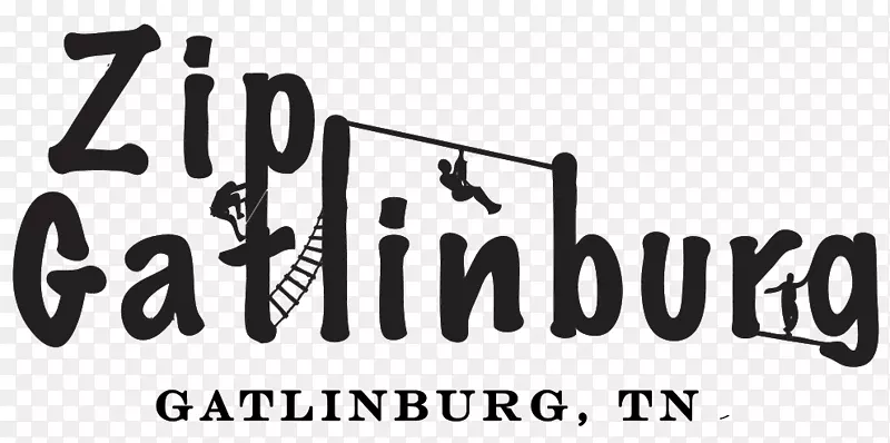 Zipgatlinburg标志品牌产品字体-ClingmansCome Gatlinburg，田纳西州