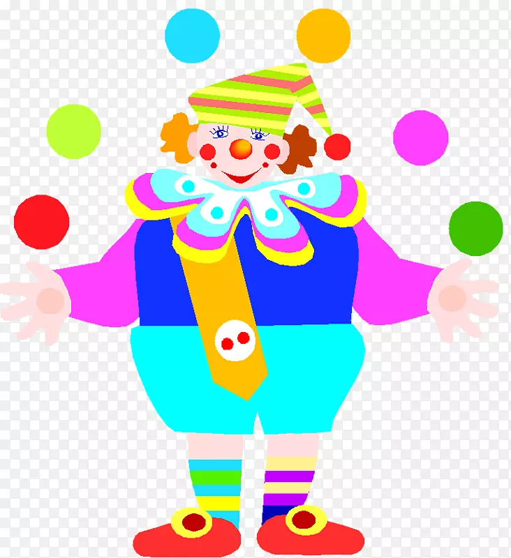 小丑剪贴画插画杂耍设计-阿戈斯托徽章