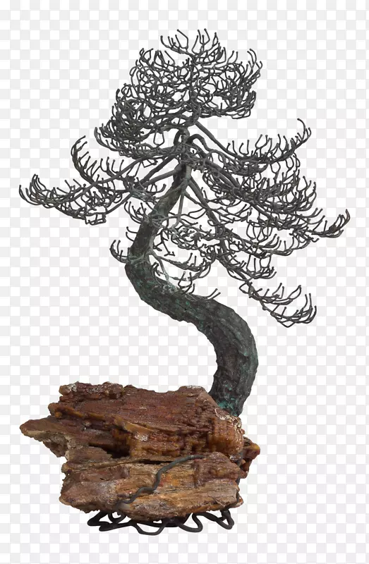 盆景青铜树木雕