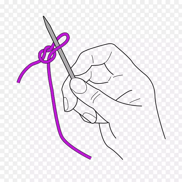 针织滑结拇指设计的铸造.吊带针法对紫法