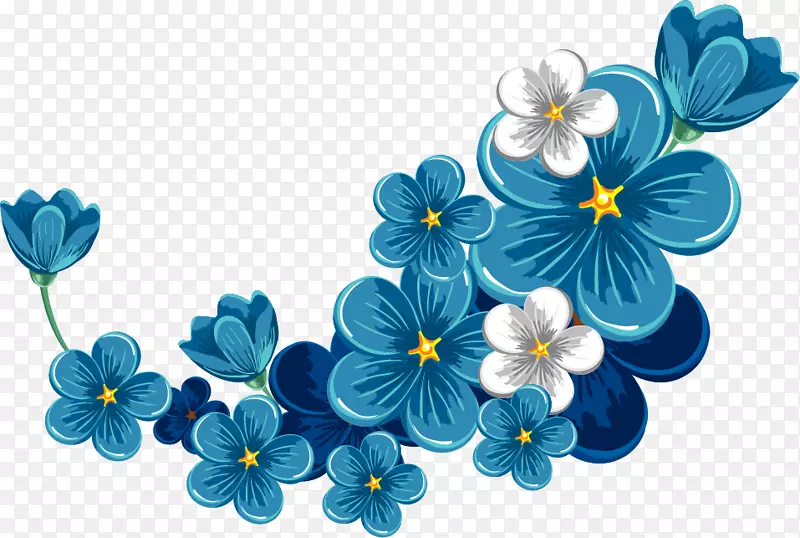 剪贴画，花卉设计，花卉形象，蓝花