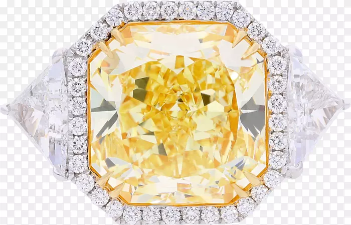黄色钻石透明戒指克拉-钻石