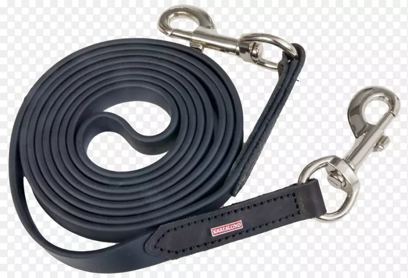 Karlslund超带缰绳-黑色/镀铬马、HKM橡胶缰绳、马术-马匹