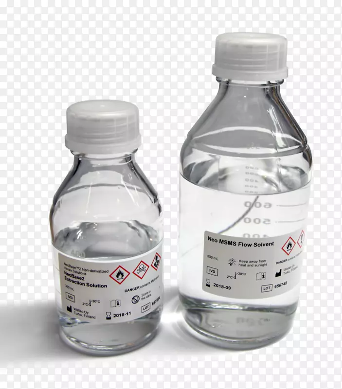 化学反应液中的玻璃瓶水溶剂.水