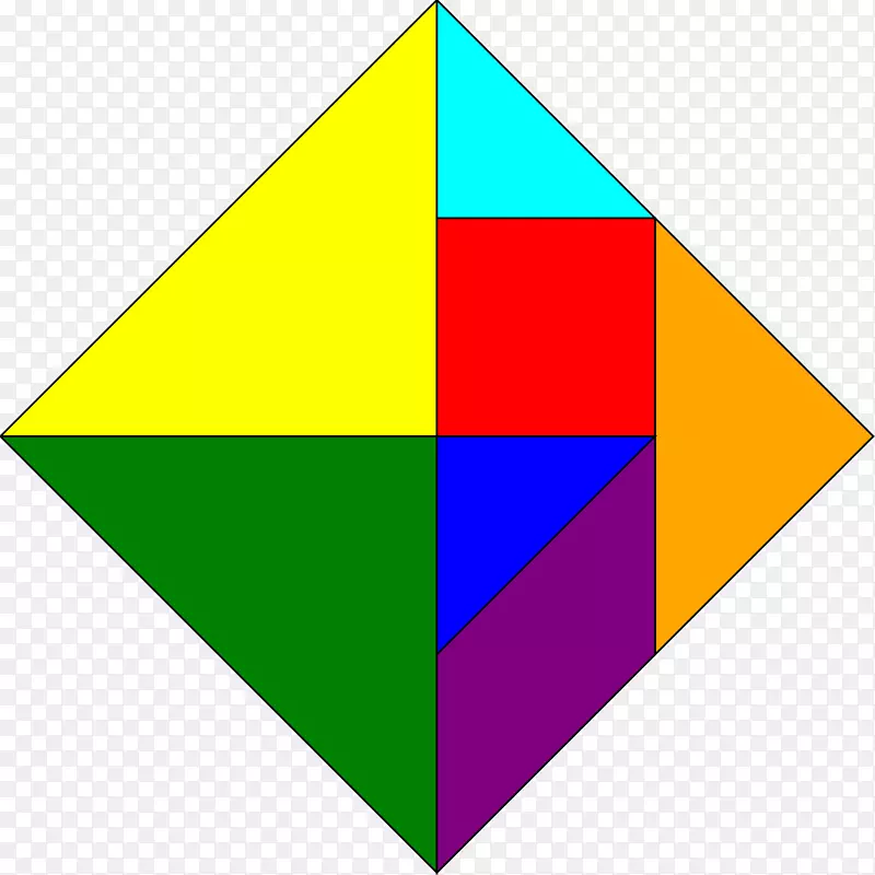 七巧板正方形剪贴画拼图-三角形
