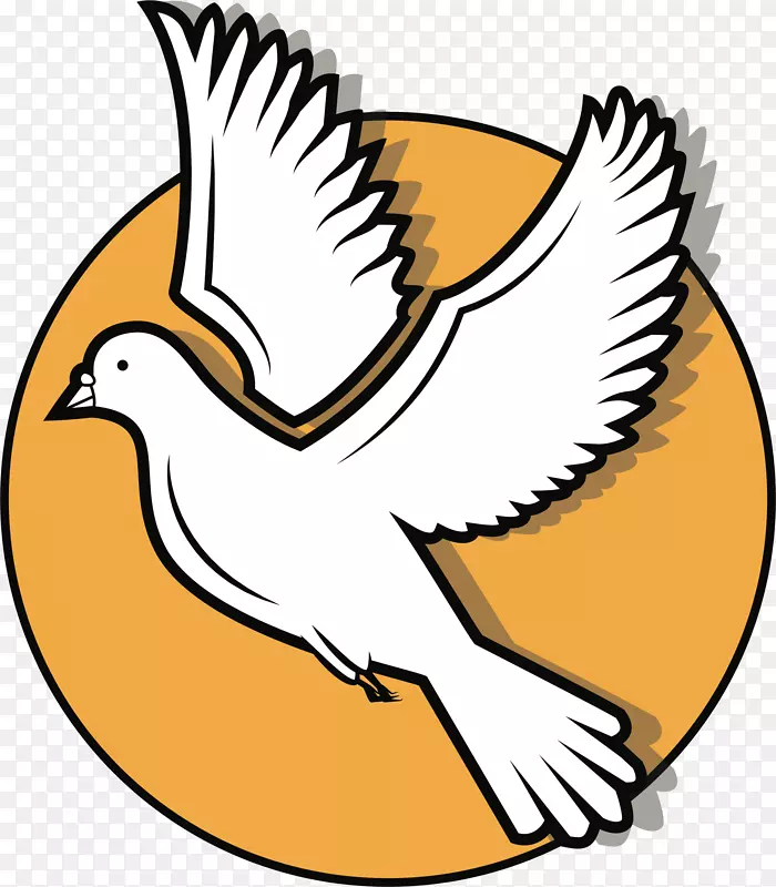 图形剪辑艺术鸽子插图和平符号