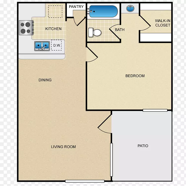 伊斯特伍德公寓楼b-一层平面图，出租媒体解决方案
