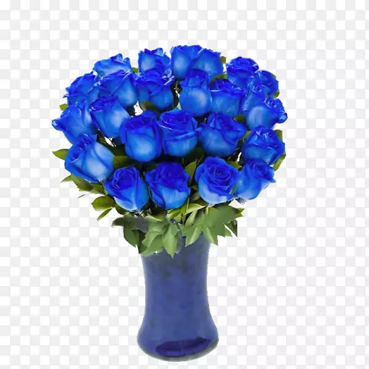 花瓶蓝玫瑰花瓶