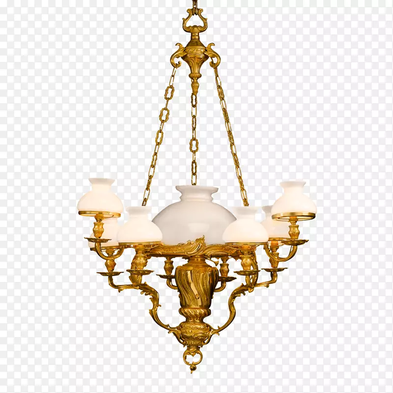 吊灯19世纪黄铜青铜饰物