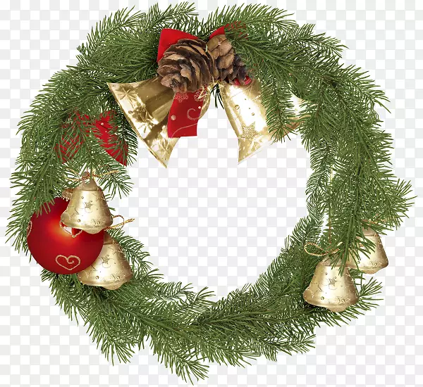 花圈和花环圣诞节日png图片圣诞装饰品