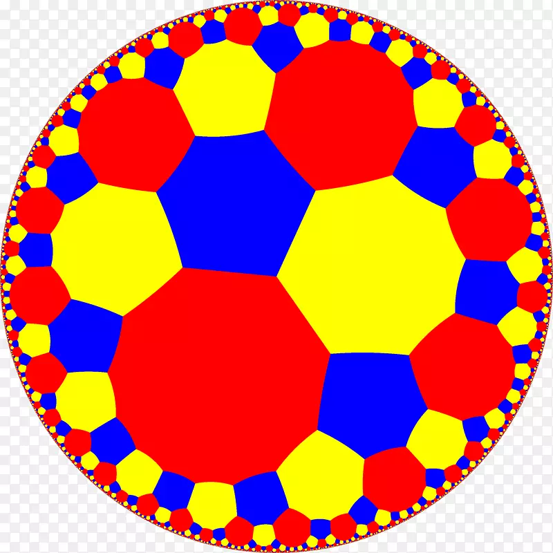 镶嵌六角形瓷砖蜂窝双曲几何截断-三角形