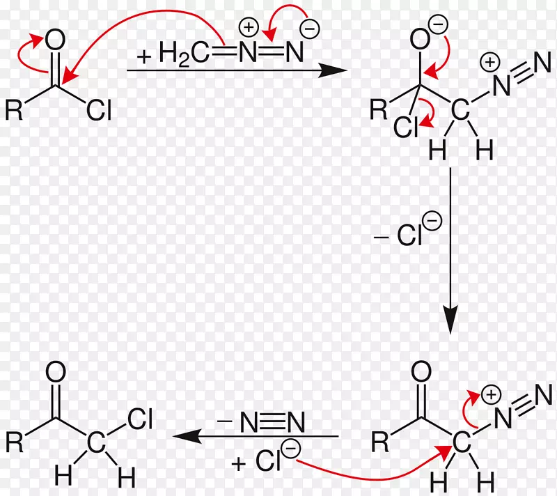 重氮甲烷氯化萘化学反应酰基酰氯