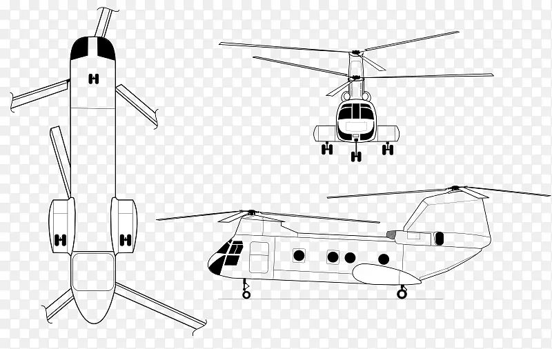 直升机旋翼波音Vertol ch-46海骑士