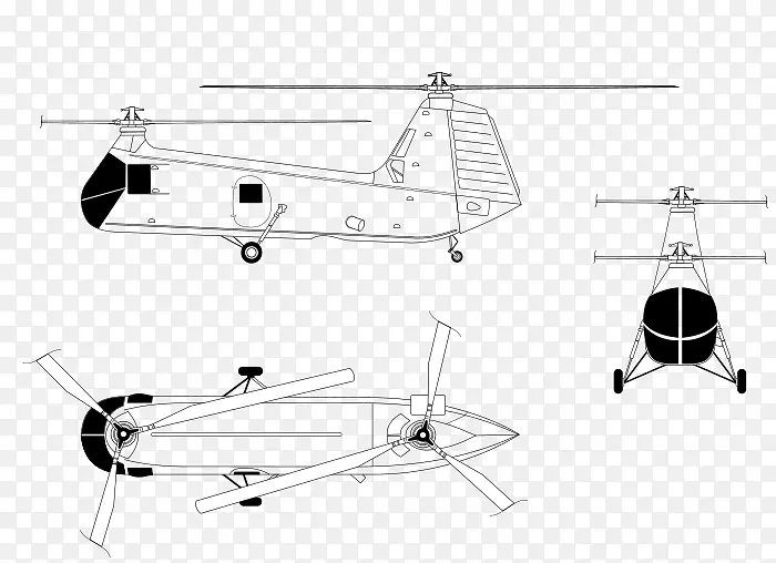 直升机旋翼Piasecki hup猎犬Piasecki h-21型飞机-直升机
