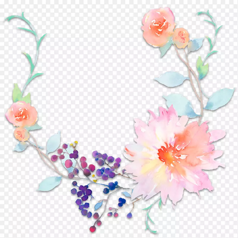 花卉设计水彩画插画花卉