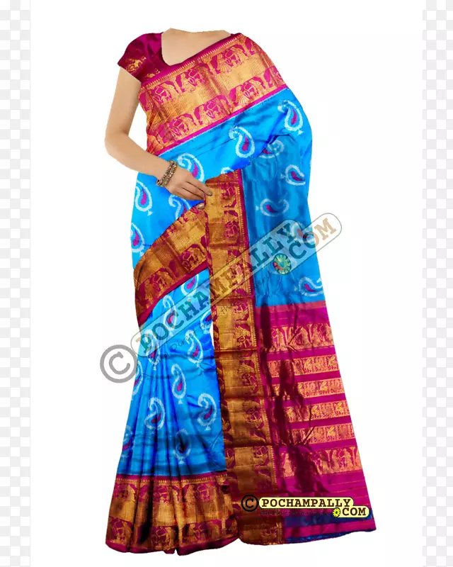 Bhoodan Pochampally zari真丝kanchipuram uppada连衣裙