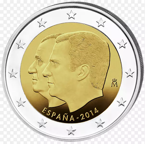 西班牙2欧元硬币-欧元