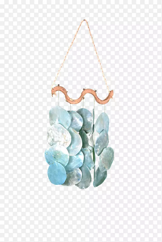 窗玻璃牡蛎、绿松石首饰、风铃.彩绘海螺