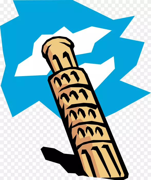 比萨斜塔剪贴画钟楼形象.比萨旗