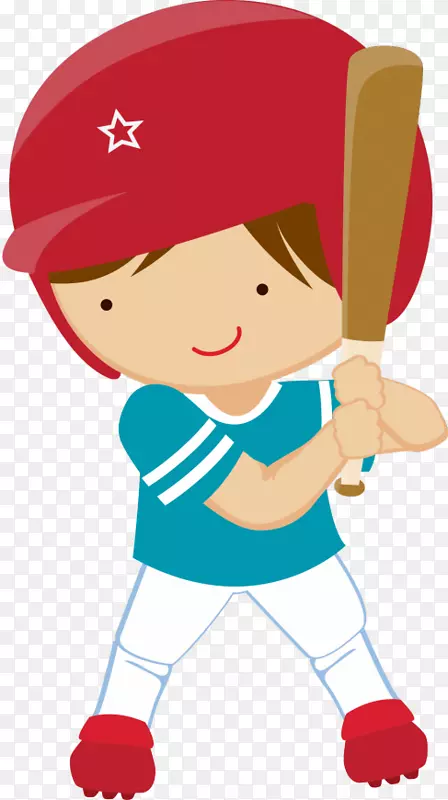 剪贴画棒球儿童运动形象-棒球