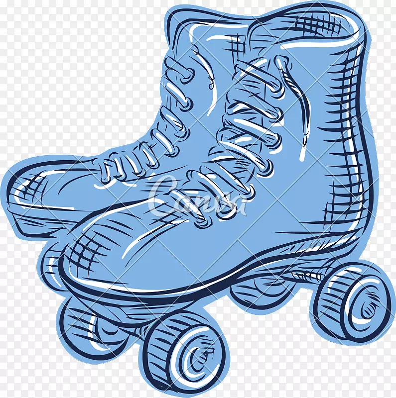 溜冰图形滚轴滑冰插图-老式溜冰鞋