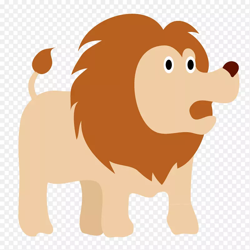 狮子小狗插图动物园剪辑艺术-狮子