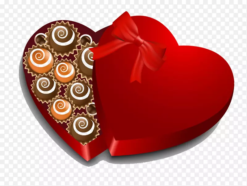 情人节巧克力心贺卡插画-巧克力盒字体