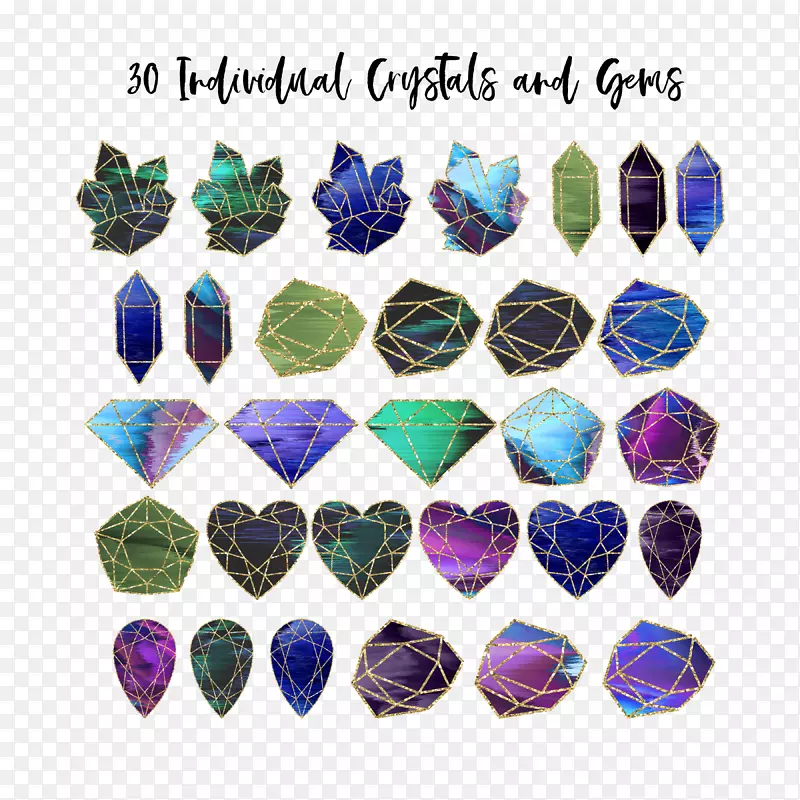 紫水晶宝石，绿松石珠宝，剪贴画.泰尔宝石