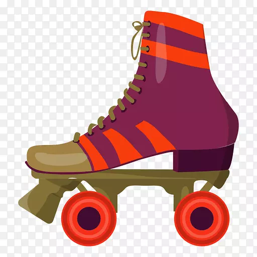 剪贴画鞋，四人溜冰鞋，溜冰，滚轴滑冰-萨帕托·德班霍