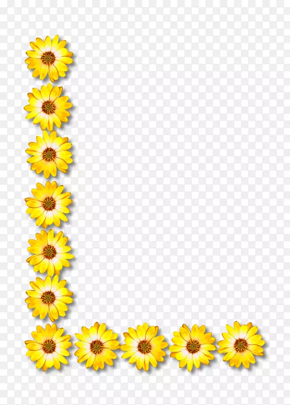 普通向日葵剪贴画图形电脑图标.花卉字母表l