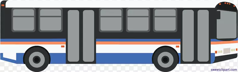 公交客车剪贴画：交通形象-公共汽车