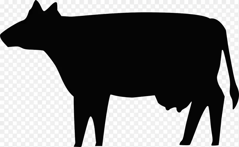 荷斯坦，弗里西亚牛，肉牛，艾尔郡牛，剪贴画图形-剪影