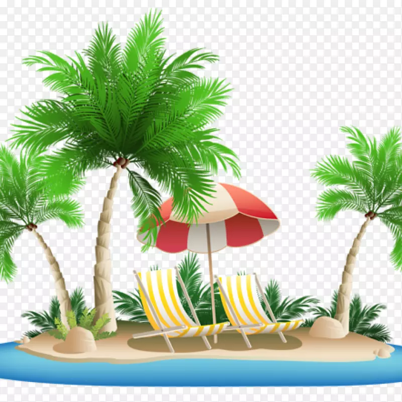 剪贴画棕榈岛海滩png图片图像-海滩
