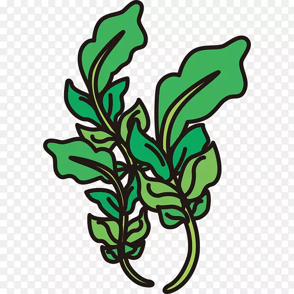 剪纸艺术绿色植物茎