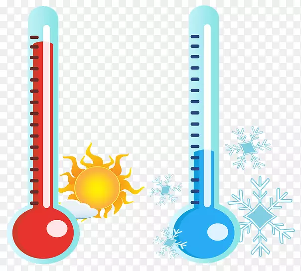 温度计测温夹艺术冷逆境象形图