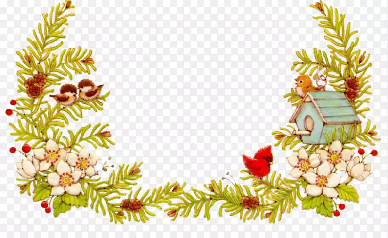 花卉设计圣诞装饰松树