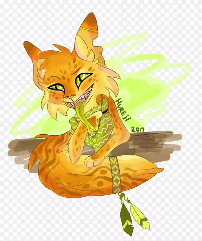 胡须红狐猫插图卡通-猫