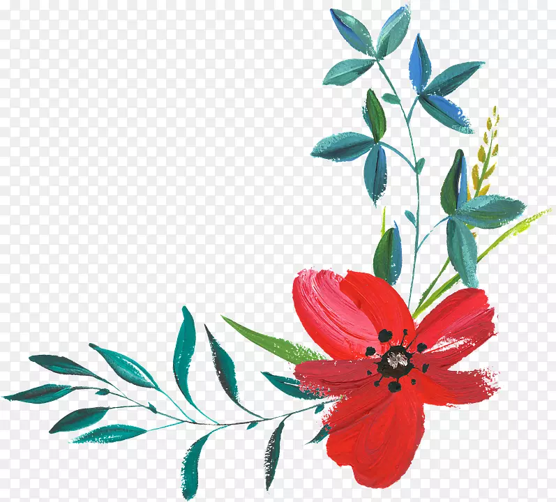 水彩画：花卉水彩画png图片图形.花卉